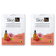 Skin Fx Serum Facial Sheet Mask - Get Anti-Aging & Revitalizing Skin Instantly Pack of 2 Skin Fx