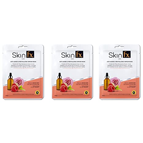 Skin Fx Serum Facial Sheet Mask - Get Anti-Aging & Revitalizing Skin Instantly Pack of 3 Skin Fx