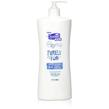 SUAVE Kids Purely Fun  Dermotologist Tested Mild,Clean Scent With, Cleandulo  3 in 1 Shampoo Conditioner+ Body Wash 828 ml SUAVE KIDS