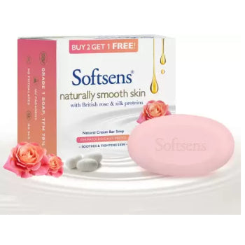 Softsens Baby Soap - Naturally Smooth Skin Cream Bar Soap, 100gx3 SOFTSENS