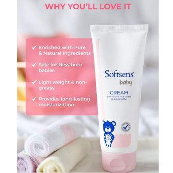 Softsens Baby Moisturizing Cream with Natural Milk Cream & Shea Butter, 100 Gm SOFTSENS