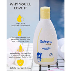 Softsens Baby Shampoo - Baby Tear Free Gentle Cleansing Shampoo (200ml) SOFTSENS