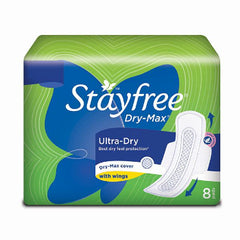 Stayfree Dry Max Ultra Dry - 8 Sanitary Pads Pack of 2 Stayfree