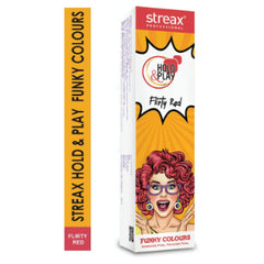 Streax Professional Hold & Play Funky Colours - Flirty Red(100g) Streax