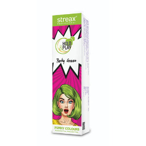 Streax Professional Hold & Play Funky Colours - Perky Green(100g) Streax