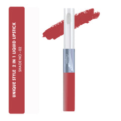Unique Style Color Stay 2in1 Liquid Lipstick - Pink - Shade No. 02 Unique Style Beauty