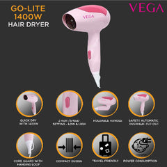 VEGA Go Lite 1400 Foldable Hair Dryer VEGA