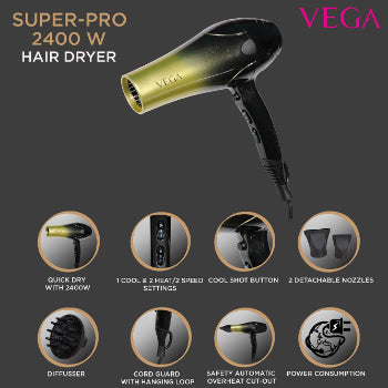 VEGA Super Pro 2400 Watts Professional Hair Dryer VEGA