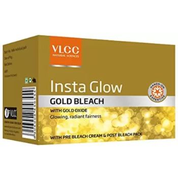VLCC Natural Sciences Insta Glow TM Gold Bleach Glowing, Radiant Fairness With Pre Bleach Cream & Post Bleach Pack 402 gm VLCC