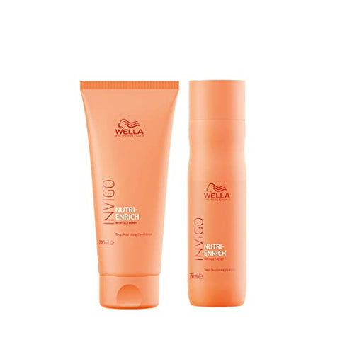 WELLA  Professionals Invigo Nutri Enrich Deep Nourishing Shampoo 250Ml And Conditioner 200Ml Duo For Dry And Damaged Hair WELLA