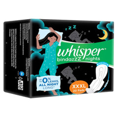 Whisper Bindazzz Nights XXXl 20s Sanitary Pads (20Pcs) Whisper