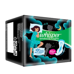 Whisper bindazzz Nights Xl+ 15s Sanitary Pads (15 Pads) Whisper