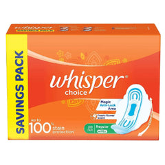Whisper Choice Wings regular with wings 20 Pads Pack Of 2 Whisper