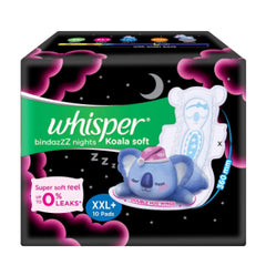 Whisper Bindazzz Nights Koala Soft XXL+ 10s Sanitary Pads (10 Pcs) Whisper