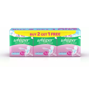 Whisper Ultra Soft XL+ 15 Pads Buy 2 Get 1 Free Whisper