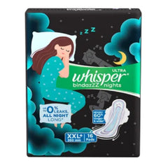 Whisper Bindazz Nights XXL+ 16s Sanitary pads (16 Pcs) Whisper