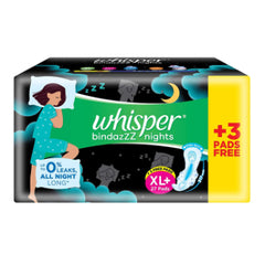 Whisper Bindazzz Nights Xl+ 27 Pads + 3 Free Pads Whisper