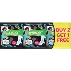 Whisper bindazZZ Nights XL+ 15 (Buy 2 Get 1 free ) Sanitary Pad Whisper