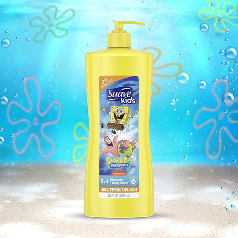 SUAVE Kids  Spongebob Squarepants Jellyfish Splash 2 in 1 Shampoo+Body Wash 828 ml SUAVE KIDS