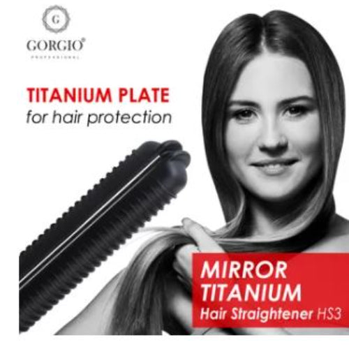 Gorgio Professional HS3 Mirror Titanium Hair Straightener (Black) Gorgio Professional