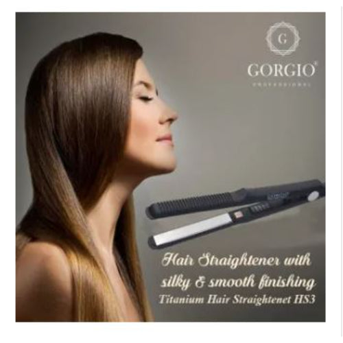 Gorgio Professional HS3 Mirror Titanium Hair Straightener (Black) Gorgio Professional