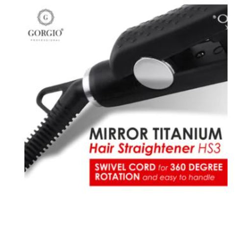 Gorgio Professional HS3 Mirror Titanium Hair Straightener (Black) Gorgio Professional