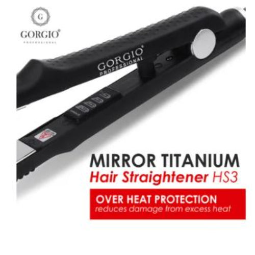 Gorgio Professional HS3 Mirror Titanium Hair Straightener (Black) Gorgio Professional