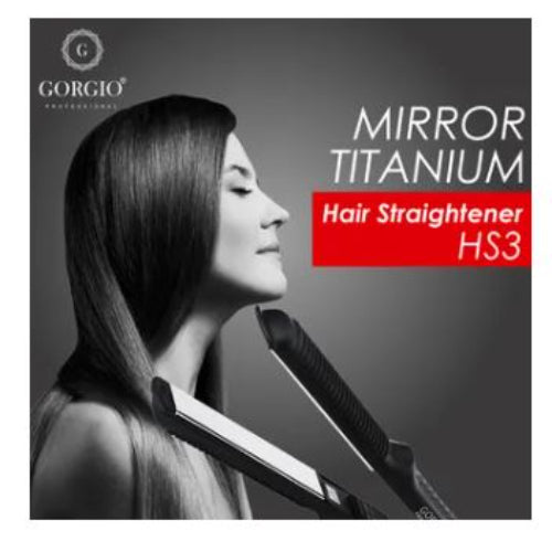 Gorgio Professional HS3 Mirror Titanium Hair Straightener (Black) Gorgio Professional
