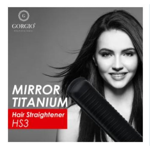 Gorgio Professional HS3 Mirror Titanium Hair Straightener (Black) Gorgio Professional