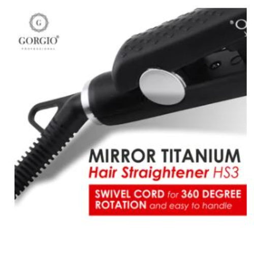 Gorgio Professional HS3 Mirror Titanium Hair Straightener (Black) Gorgio Professional