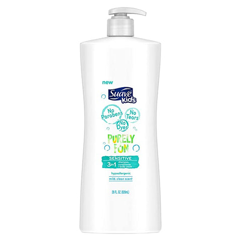 SUAVE KIDS Purely Sensitive 3 in 1 Shampoo Conditioner +Body Wash Hypoallergenic 828 ml SUAVE KIDS