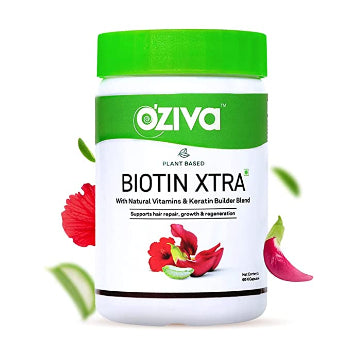 OZIVA BIOTIN XTRA With Natural Vitamins & Keratin Builder Blend 60N Capsules OZIVA