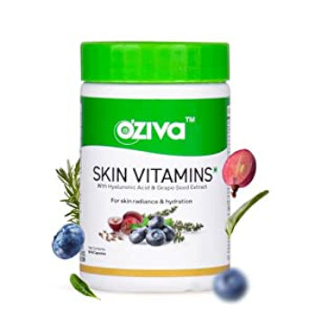 OZIVA SKIN VITAMINS With Hyaluronic Acid & Grape Seed Extract 60N Capsules OZIVA