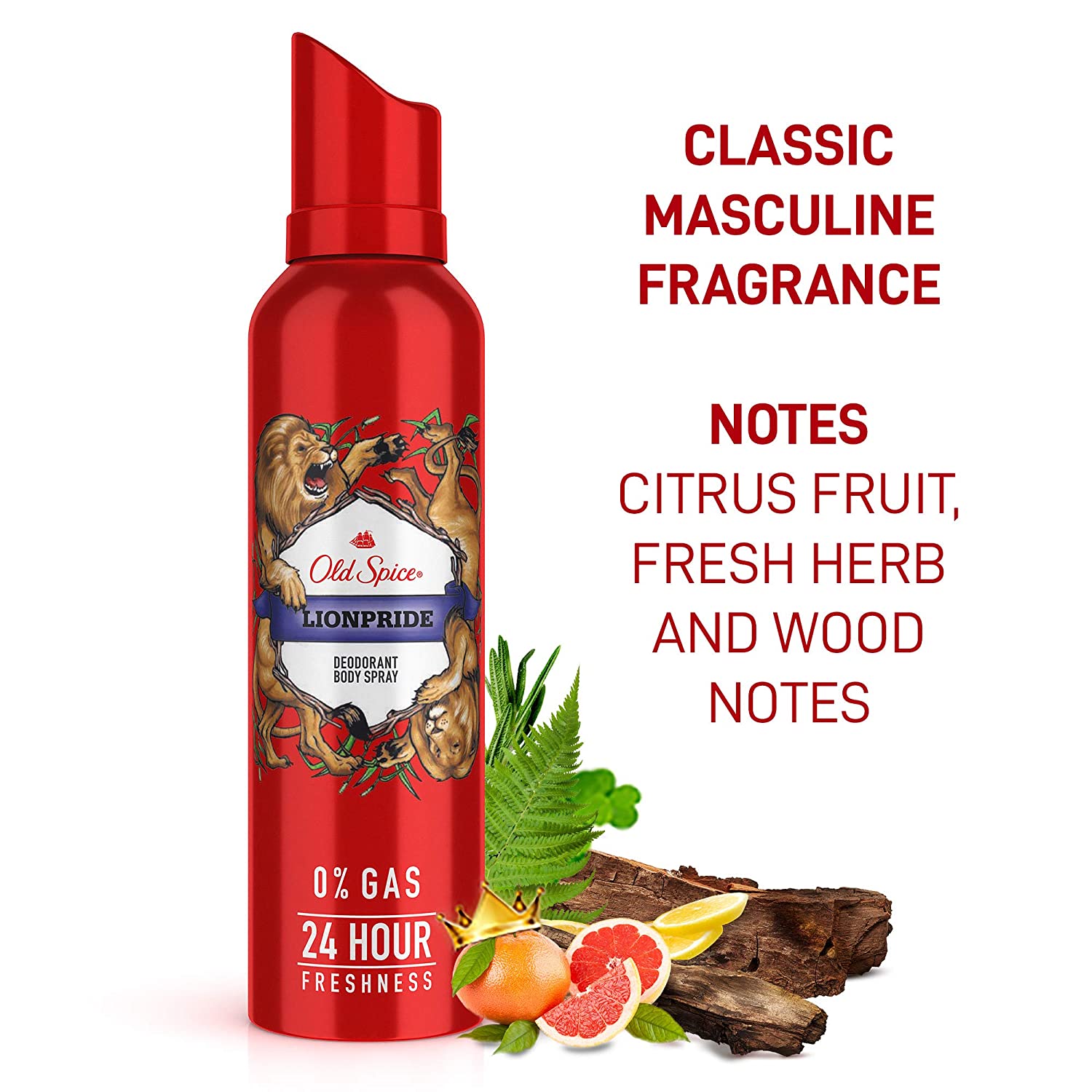 Old Spice Lionpride No Gas Deodorant Body Spray Perfume for Men, 140 ml OLD SPICE