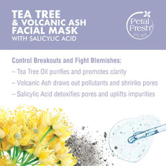 Petal Fresh Pure TEA TREE & VOLCANIC ASH WITH SALICYLIC ACID FACIAL MASK BLEMISH CONTROL 200 ml Petal Fresh