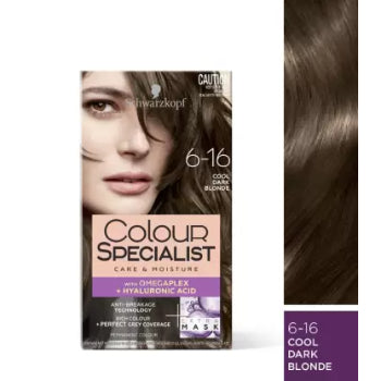 Schwarzkopf Colour SPECIALIST CARE & MOISTURE WITH OMEGAPLEX + HYALURONIC ACID 6-16 COOL DARK BLONDE 165 ml Schwarzkopf