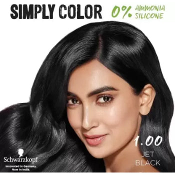 Schwarzkopf SIMPLY COLOR PERMANENT COLOR 1.00 JET BLACK 142.5 ml Schwarzkopf