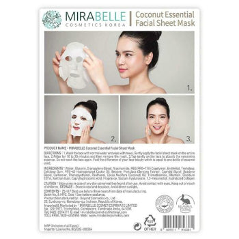 MIRABELLE Coconut Essential Facial Sheet Mask 25ml MIRABELLE