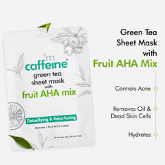 mCaffeine Green Tea Sheet Mask With Fruit AHA mix 20g mCaffeine