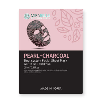 MIRABELLE Pearl + Charcoal Dual System Facial Sheet Mask 25ml MIRABELLE