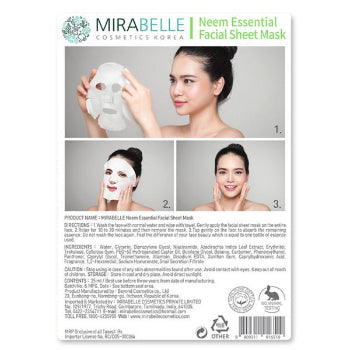 MIRABELLE Neem Essential Facial Sheet Mask 25ml MIRABELLE