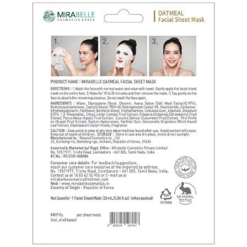 MIRABELLE Oatmeal Facial Sheet Mask 25ml MIRABELLE